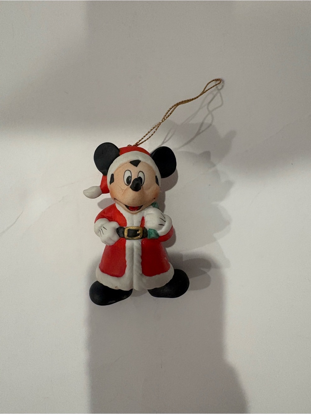 Disney Mickey Mouse Glass Santa